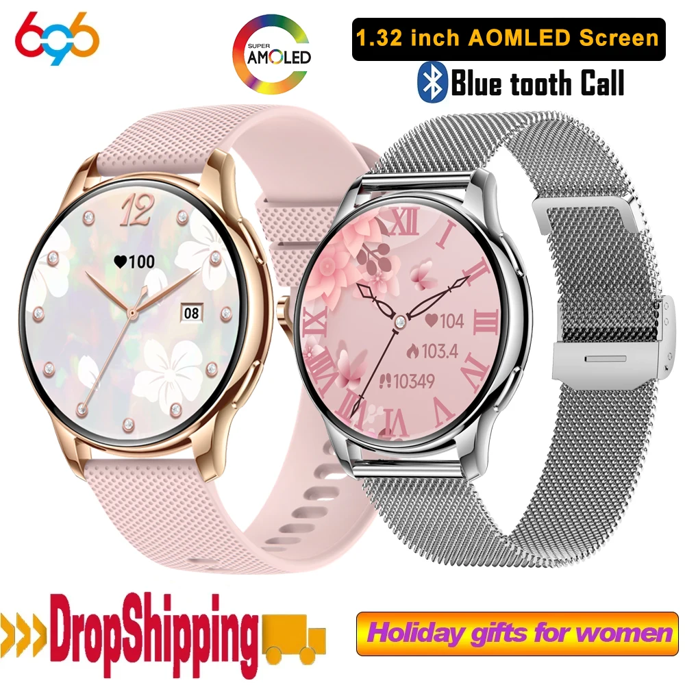 Fashion Women 1.32" AMOLED Screen Blue Tooth Call Heart Rate Health Sports Fitness Lady Bracelet Ultrathin Waterproof Smartwatch
Fashion Women 1.32" AMOLED Screen Blue Tooth Call Heart Rate Health Sports Fitness Lady Bracelet Ultrathin Waterproof Smartwatch