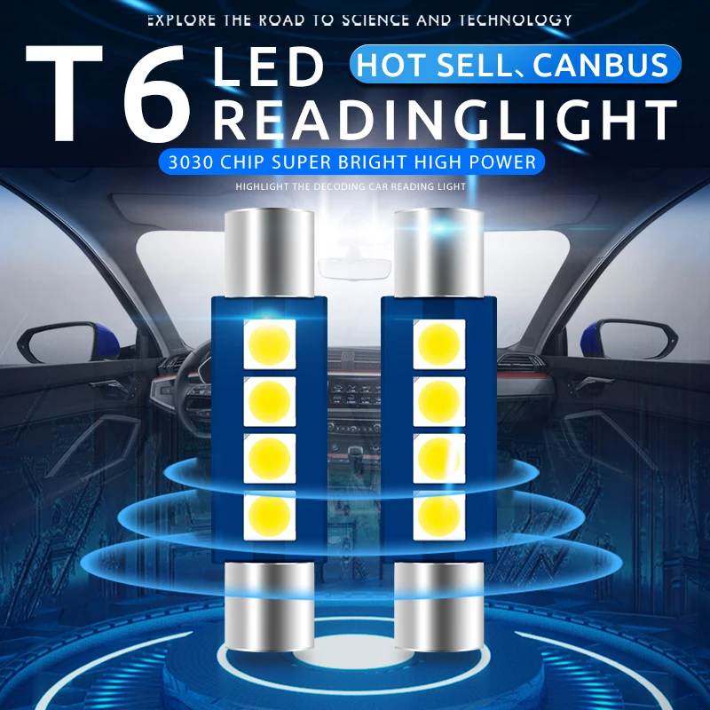2pcs T6 Car Led 28MM 30MM Led Bulbs Festoon Light C5W 3030 Canbus Interior License plate Lamp 12V Light Source White Car Bulbs
2pcs T6 Car Led 28MM 30MM Led Bulbs Festoon Light C5W 3030 Canbus Interior License plate Lamp 12V Light Source White Car Bulbs