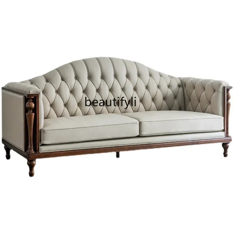 Modern Simple Sofa Cream French Leather Sofa Affordable Luxury Style First Layer Cowhide living room furniture
Modern Simple Sofa Cream French Leather Sofa Affordable Luxury Style First Layer Cowhide living room furniture