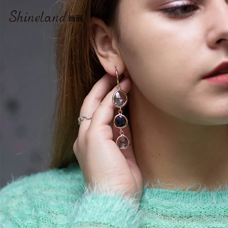 Shineland New Dangle Long Earrings Fashion Jewelry Charms Colorful Crystal Stone Copper Drop Pink Brincos For Women 2023 Gifts
Shineland New Dangle Long Earrings Fashion Jewelry Charms Colorful Crystal Stone Copper Drop Pink Brincos For Women 2023 Gifts