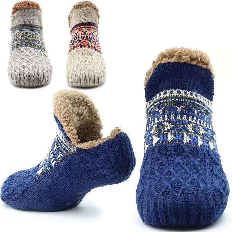 Winter Indoor Home Slippers Socks Men's Floor Socks Knitted Adult Plus Fleece Carpet Sock Home Bedroom Sleeping Sock Non-slip
Winter Indoor Home Slippers Socks Men's Floor Socks Knitted Adult Plus Fleece Carpet Sock Home Bedroom Sleeping Sock Non-slip