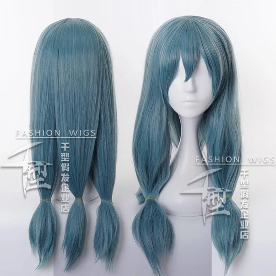 

Anime Jujutsu Kaisen Mahito Cosplay Wig Blue Double Braid Hair Heat Resistant Synthetic Halloween Party Accessories Props