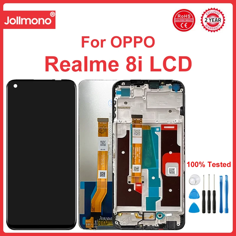 

6.6" For OPPO Realme 8i LCD Display With Frame Touch Screen Models RMX3151 Panel Digitizer Replacement Parts