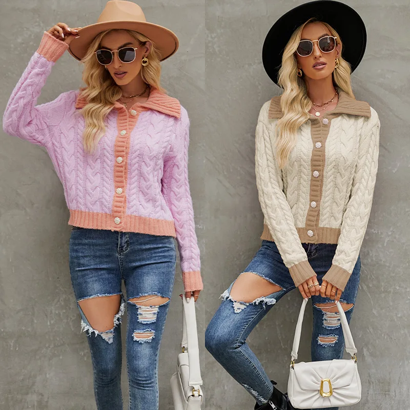 Autumn and Winter European and American Trendy Women's New Fashion Polo Collar Knitted Cardigan Sweater Coat
Autumn and Winter European and American Trendy Women's New Fashion Polo Collar Knitted Cardigan Sweater Coat