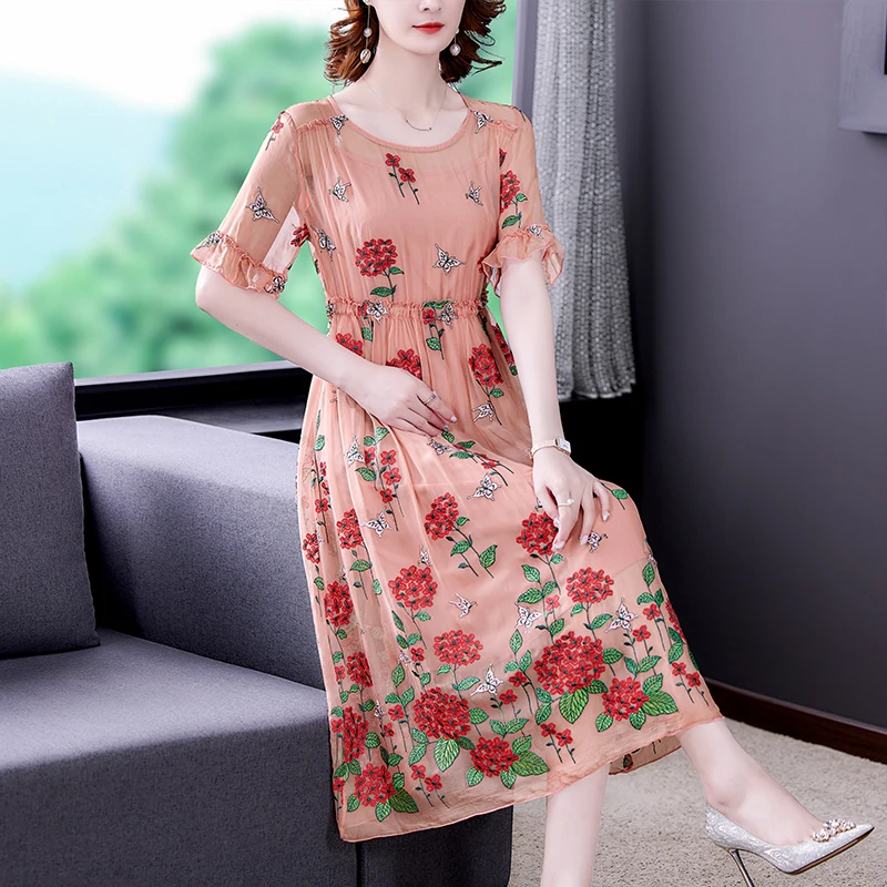 2023 New Silk Silk Silk Round Neck Dress Women's Spring Bohemian Casual Short Sleeve Holiday Loose Fit Dress Vestidos
2023 New Silk Silk Silk Round Neck Dress Women's Spring Bohemian Casual Short Sleeve Holiday Loose Fit Dress Vestidos