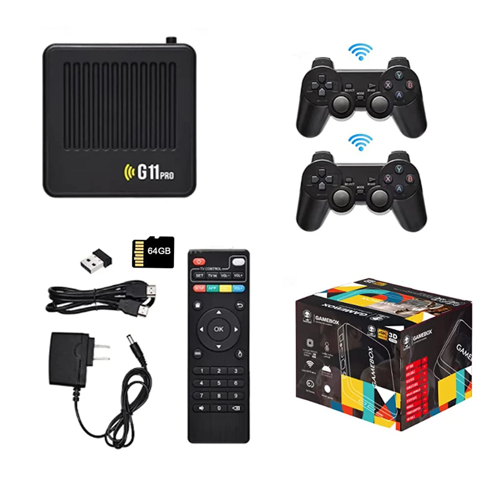 G11 Pro Retro Game Console 128G Built in 40000 Games Dual 2.4G Wireless Controllers TV Games 4K TV HD Out Video Game Consolas
G11 Pro Retro Game Console 128G Built in 40000 Games Dual 2.4G Wireless Controllers TV Games 4K TV HD Out Video Game Consolas