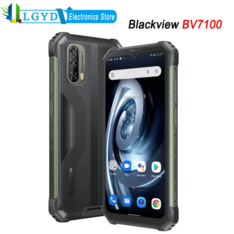 

Blackview BV7100 Rugged Phone Global Version 6GB RAM 128GB ROM Android 12 MTK Helio G85 Octa Core Daul 4G LTE NFC Quick Charge