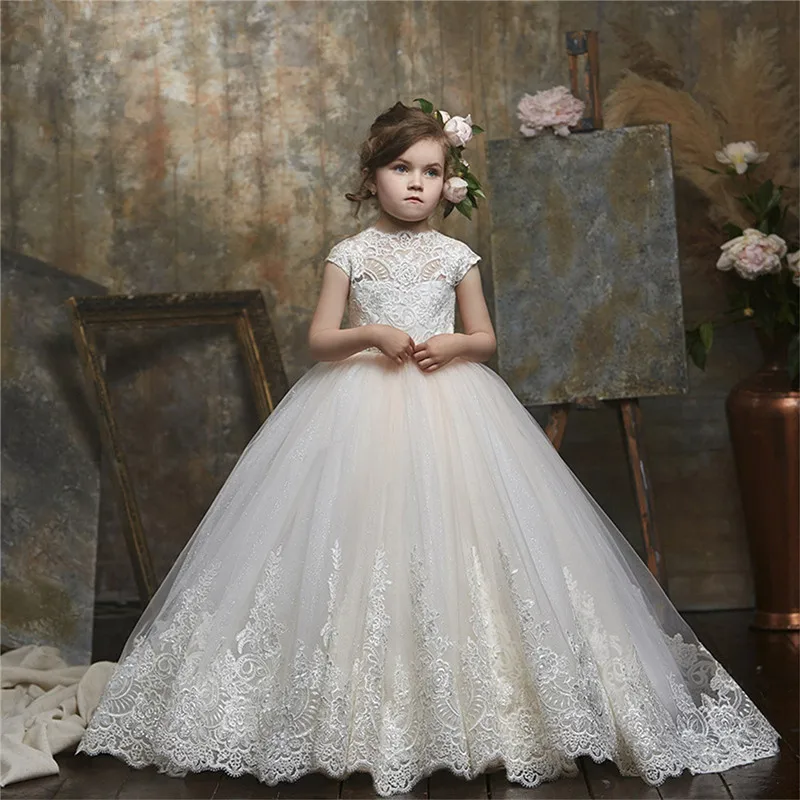 Lace Floral Appqulies Flower Girl Dresses Fluffy Princess Girl Dress Tiered Wedding Dress for Kids Formal Occasion Party Gowns
Lace Floral Appqulies Flower Girl Dresses Fluffy Princess Girl Dress Tiered Wedding Dress for Kids Formal Occasion Party Gowns