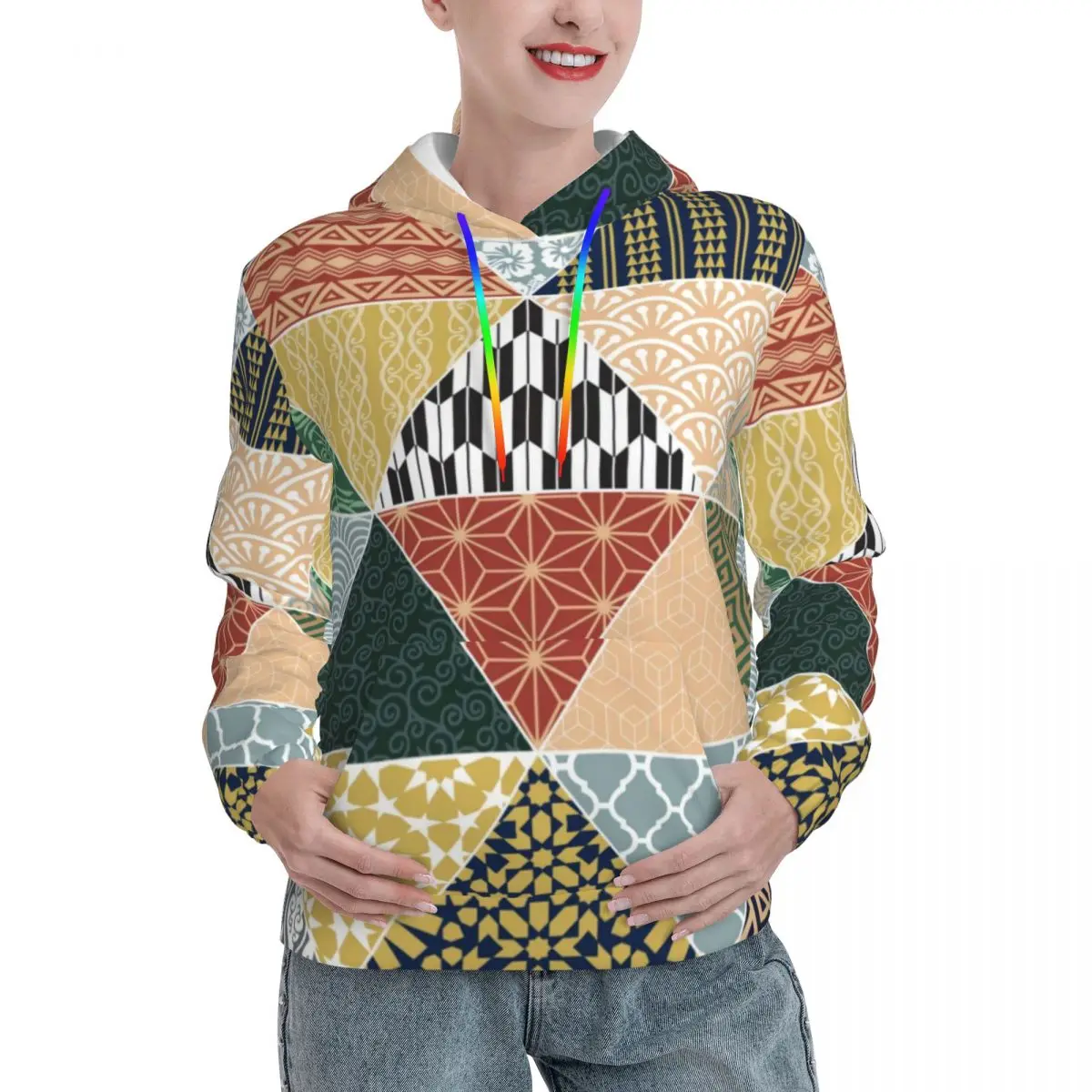 Colorful Patchwork Loose Hoodies Couple Tribal Ethnic Print Street Style Pullover Hoodie Autumn Modern Graphic Hooded Shirt
Colorful Patchwork Loose Hoodies Couple Tribal Ethnic Print Street Style Pullover Hoodie Autumn Modern Graphic Hooded Shirt