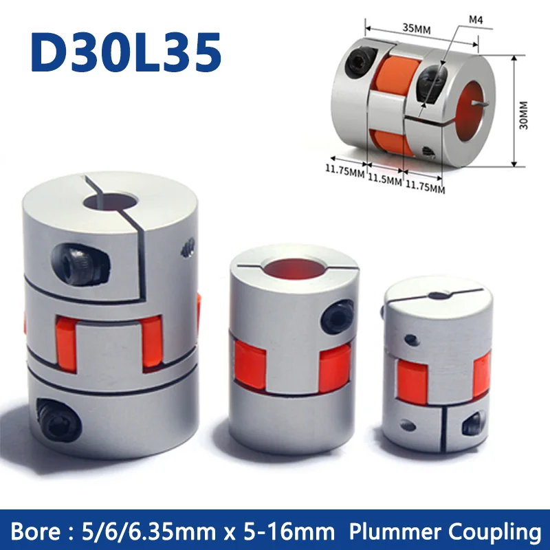 1pc D30L35 Plummer Coupling Four Jaws Aluminium Flexible Couplings Stepper Motor Shaft Coupler Bore 5/6/6.35mmx5-16mm
1pc D30L35 Plummer Coupling Four Jaws Aluminium Flexible Couplings Stepper Motor Shaft Coupler Bore 5/6/6.35mmx5-16mm