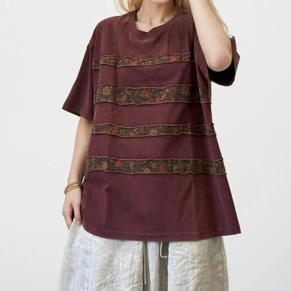 Dimanaf 2024 New Plus Size T-Shirt Summer Women Short Sleeve Loose Striated Flower O-Neck Basic Tops T-Shirt New Big Size
Dimanaf 2024 New Plus Size T-Shirt Summer Women Short Sleeve Loose Striated Flower O-Neck Basic Tops T-Shirt New Big Size