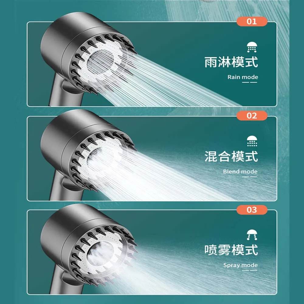 3 Modes Shower Head Multifunctional Adjustable High Pressure Water Saving One-Key Stop Water Massage Shower Bathroom Accessories
3 Modes Shower Head Multifunctional Adjustable High Pressure Water Saving One-Key Stop Water Massage Shower Bathroom Accessories