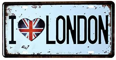 Vintage Auto Tag License Plate Metal Sign,I Love London Decoration Retro Tin Sign TIN Sign 7.8X11.8 INCH
Vintage Auto Tag License Plate Metal Sign,I Love London Decoration Retro Tin Sign TIN Sign 7.8X11.8 INCH