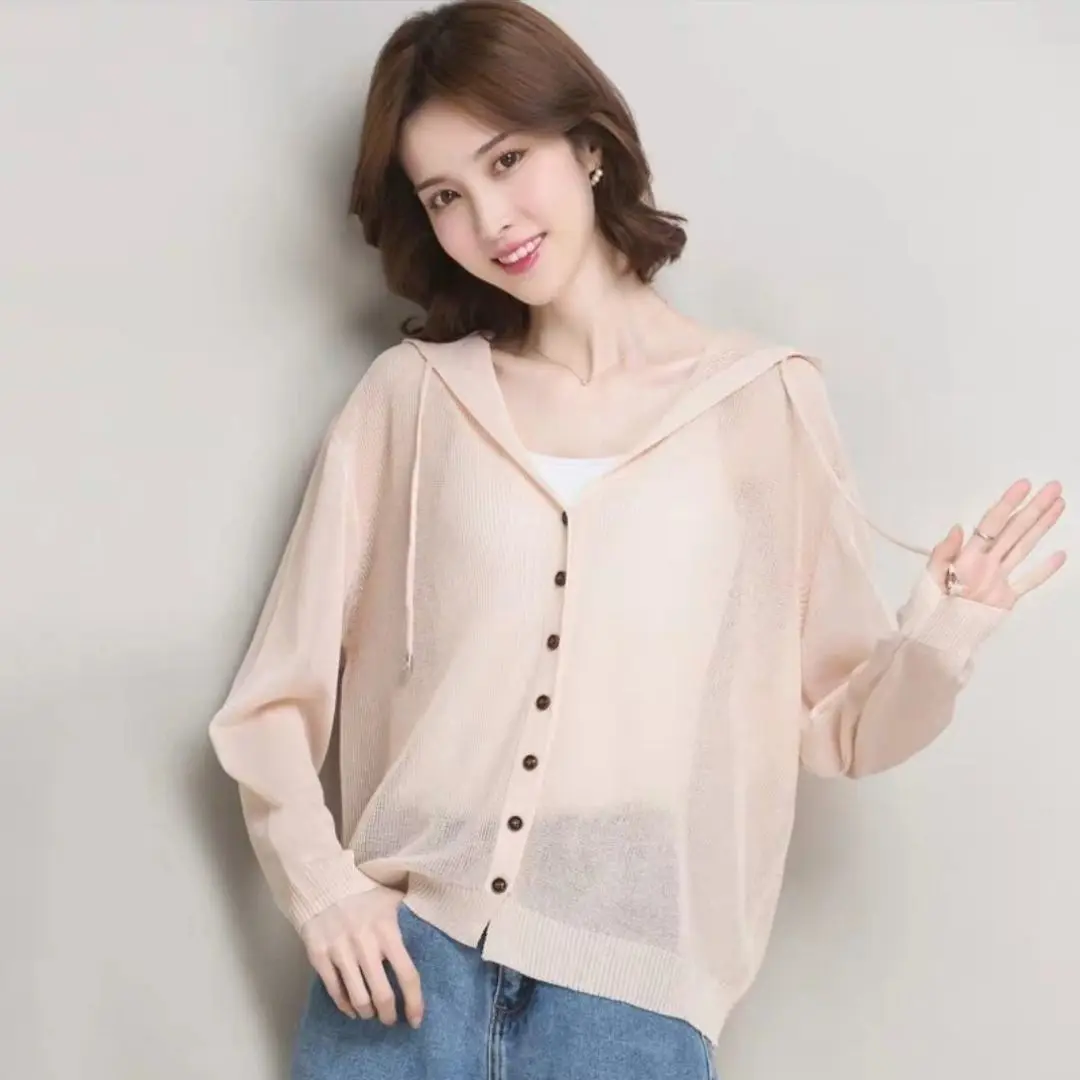 2022 new summer knitted Cardigan Jacket Women's Hooded Jacket ice silk sweater thin hollow beach sunscreen clothes Pink
2022 new summer knitted Cardigan Jacket Women's Hooded Jacket ice silk sweater thin hollow beach sunscreen clothes Pink
