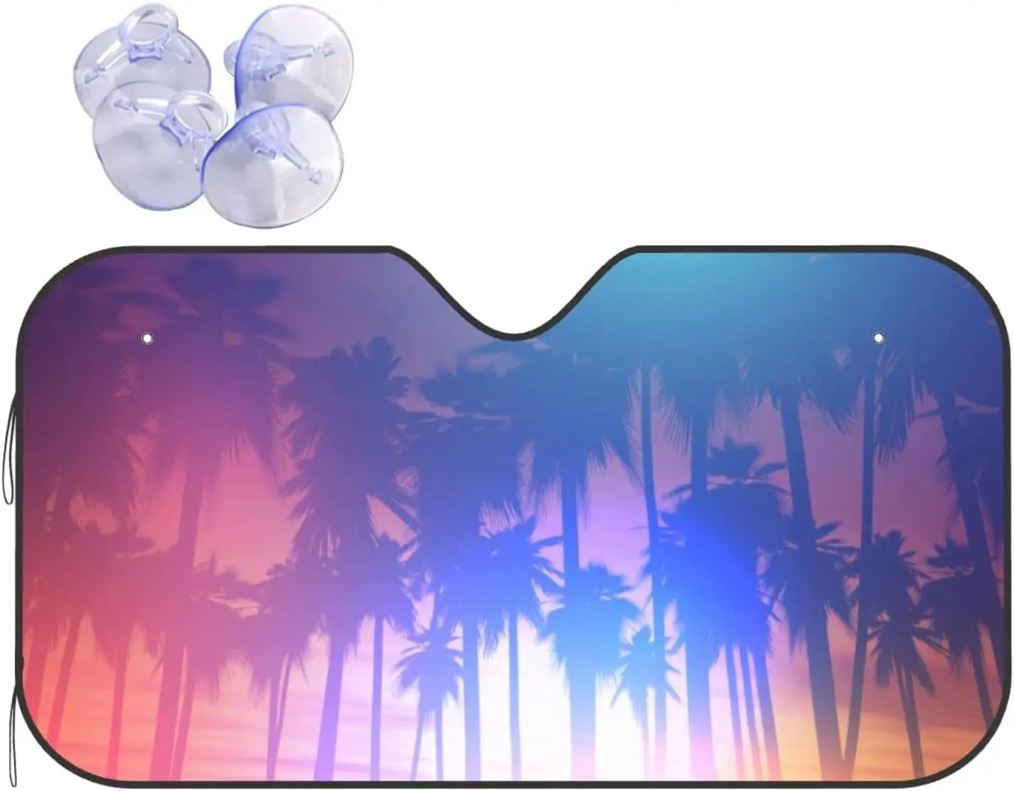 

Car Windshield Sunshade Beach Palm Trees Foldable Car Sun Shade Protector for Truck SUV Keep Your Vehicle Cool Covers