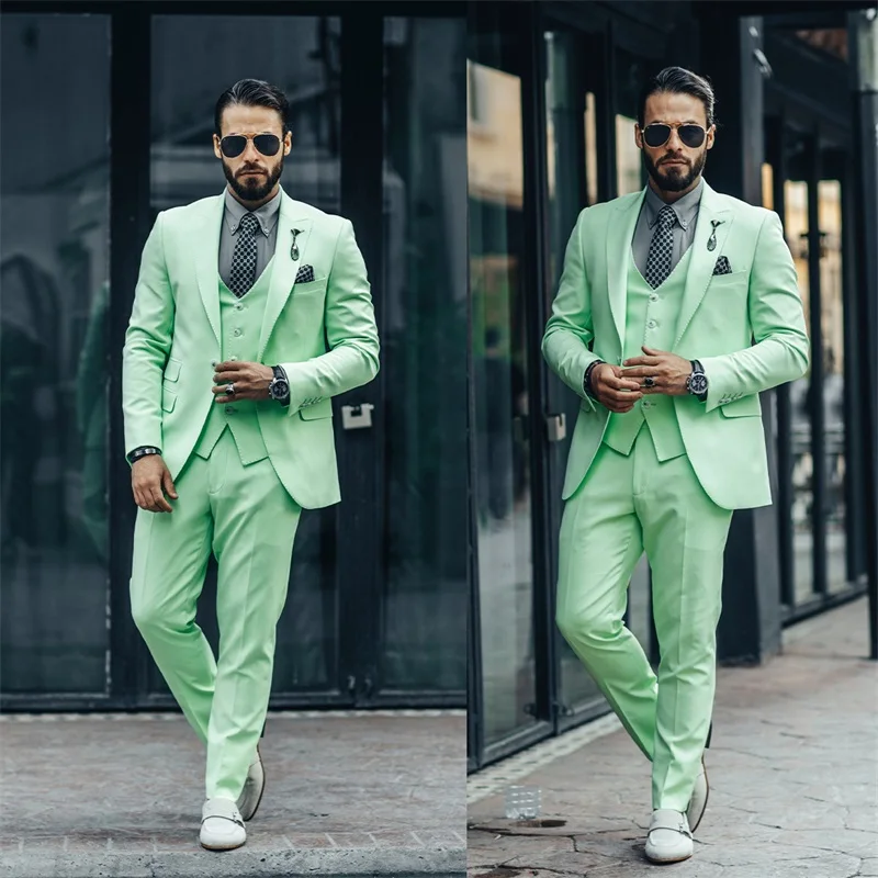 Designer Men Suits Blazer Wedding Tuxedos 3 Pcs Mint Green Coat+Vest+Pants Prom Dress Jacket Custom Made Office Outfit Costume
Designer Men Suits Blazer Wedding Tuxedos 3 Pcs Mint Green Coat+Vest+Pants Prom Dress Jacket Custom Made Office Outfit Costume