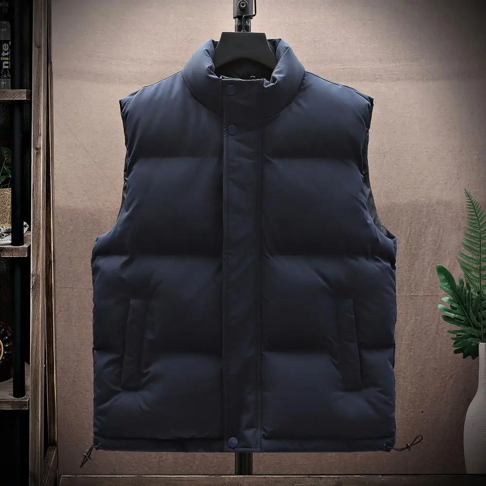 Down Cottong Vest Coat Men's Winter Padded Vest Jacket Solid Color Stand Collar Sleeveless Zipper Placket Side Pockets
Down Cottong Vest Coat Men's Winter Padded Vest Jacket Solid Color Stand Collar Sleeveless Zipper Placket Side Pockets