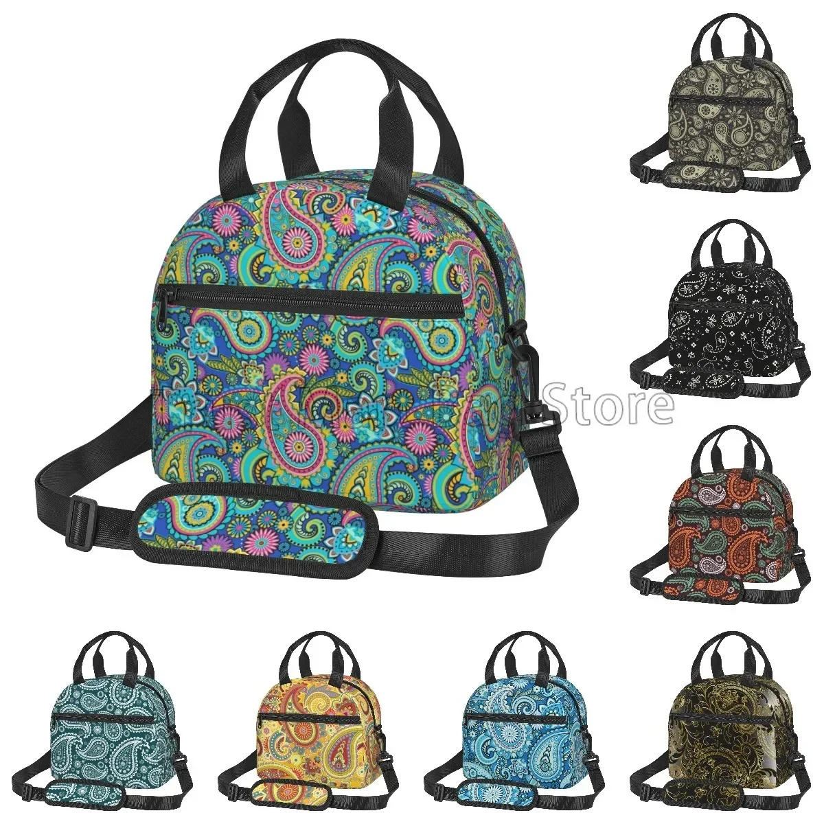 Paisley Pattern Insulated Lunch Bag Women Waterproof Reusable Lunch Box Cooler Thermal Bento Tote with Adjustable Shoulder Strap
Paisley Pattern Insulated Lunch Bag Women Waterproof Reusable Lunch Box Cooler Thermal Bento Tote with Adjustable Shoulder Strap
