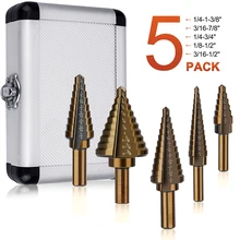5pcs Step Drill Bits HSS Cobalt Hole Cutter Drilling Step Cone Drill for Metal Wood Tool
5pcs Step Drill Bits HSS Cobalt Hole Cutter Drilling Step Cone Drill for Metal Wood Tool