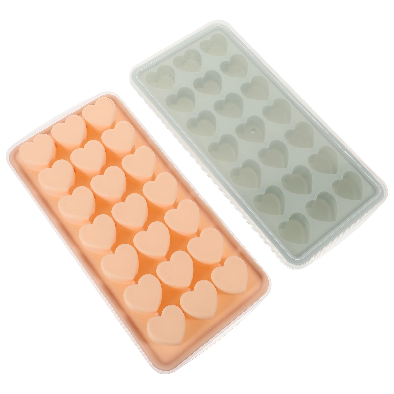 2 Pcs Silicone Heart Shaped Ice Cube Tray Cubes Molds Convenient 42-holes Maker Cute Silica Gel with Lids Trays
2 Pcs Silicone Heart Shaped Ice Cube Tray Cubes Molds Convenient 42-holes Maker Cute Silica Gel with Lids Trays