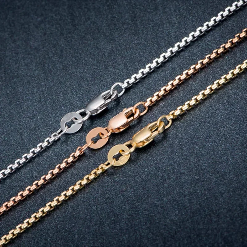 Real 18K White Gold Chain For Women Men 2.2mm Square Box Link Necklace 18/20/22/24inch Length
Real 18K White Gold Chain For Women Men 2.2mm Square Box Link Necklace 18/20/22/24inch Length