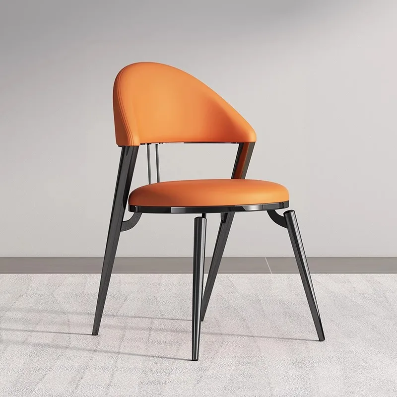 

Металлический минималистичный обеденный стул, нордический водонепроницаемый Современный дизайнерский обеденный стул, кожаный лучший стул для обеда, кухонная мебель