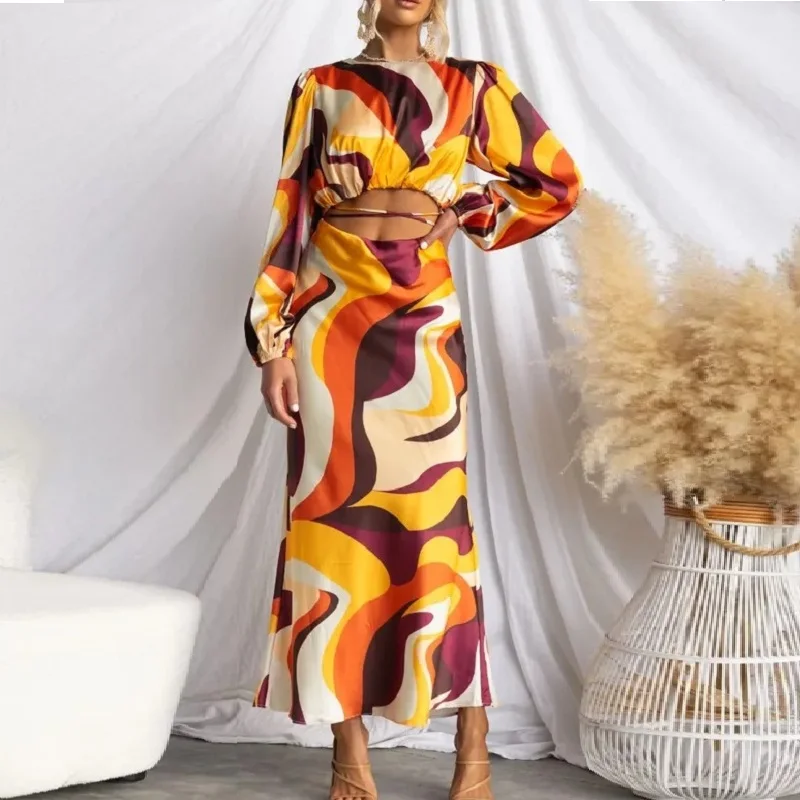 exy Waistless Maxi Dresses for Spring/Summer Women's Dress 2023 New Irregular Print Open Navel Lace Up Skinny Dress for Female
exy Waistless Maxi Dresses for Spring/Summer Women's Dress 2023 New Irregular Print Open Navel Lace Up Skinny Dress for Female