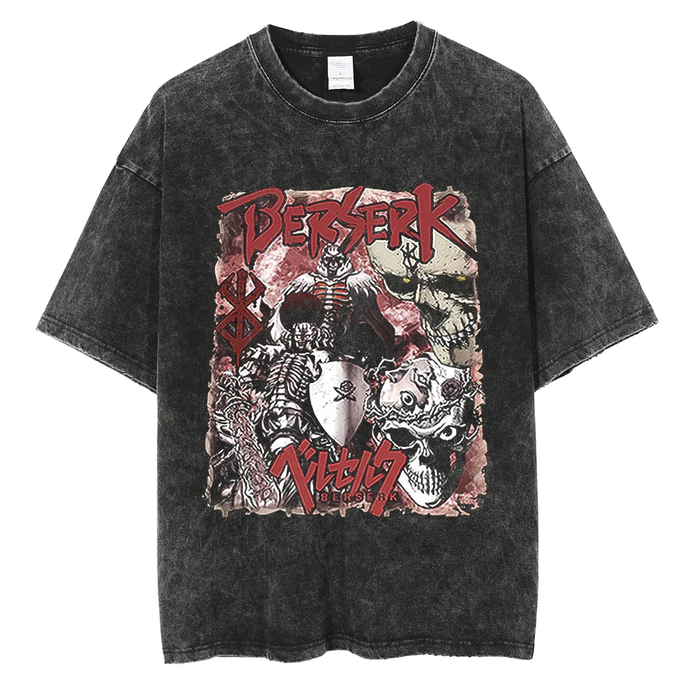 Hip Hop Summer Streetwear Washed Black Tshirt Anime Berserk Graphic T Shirt Oversized Men Fashion Cotton Vintage T-Shirt Tees
Hip Hop Summer Streetwear Washed Black Tshirt Anime Berserk Graphic T Shirt Oversized Men Fashion Cotton Vintage T-Shirt Tees