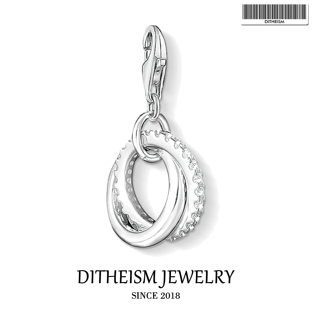 Charm Pendant Overlapping Double Rings White Zircon Stones Fit Bracelet Necklace 925 Sterling Silver Fine Love Jewelry For Women
Charm Pendant Overlapping Double Rings White Zircon Stones Fit Bracelet Necklace 925 Sterling Silver Fine Love Jewelry For Women