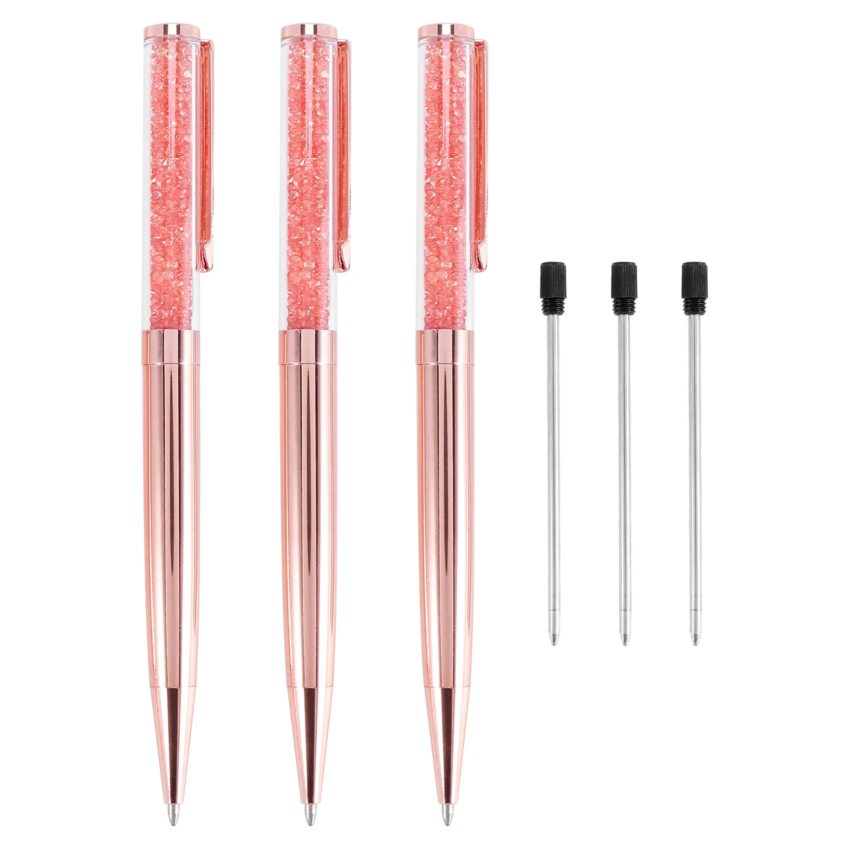 Rose Gold Pen Bling Crystal Ball Point Pen Black Ink Pen with 3 Extra Refills (Rose Gold 3 Pack)
Rose Gold Pen Bling Crystal Ball Point Pen Black Ink Pen with 3 Extra Refills (Rose Gold 3 Pack)