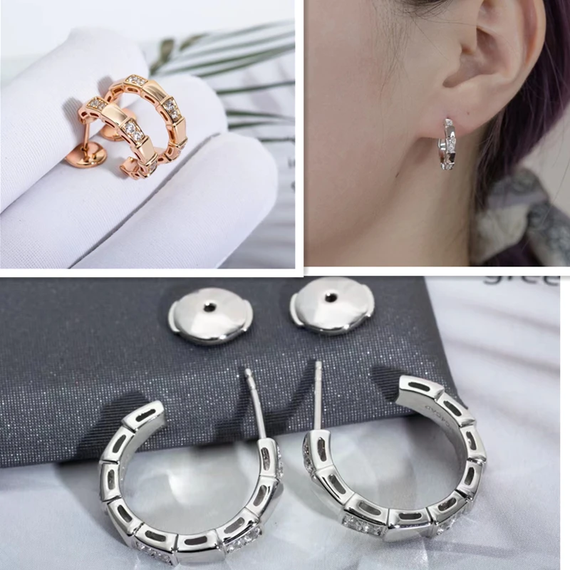 925 silver gilded European and American trendy snake bone earrings Charming temperament Women's fashion brand jewelry gift
925 silver gilded European and American trendy snake bone earrings Charming temperament Women's fashion brand jewelry gift