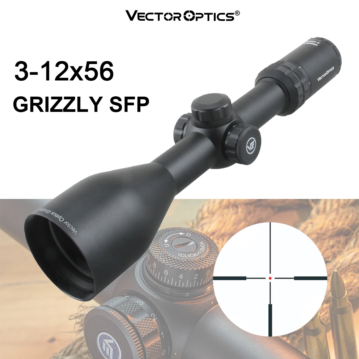 Vector Optics 3-12x56SFP Охотничьи прицелы Прицел с оптическим прицелом Re-set Zero с подсветкой подходит для страйкбола .223 5.56win
Vector Optics 3-12x56SFP Охотничьи прицелы Прицел с оптическим прицелом Re-set Zero с подсветкой подходит для страйкбола .223 5.56win