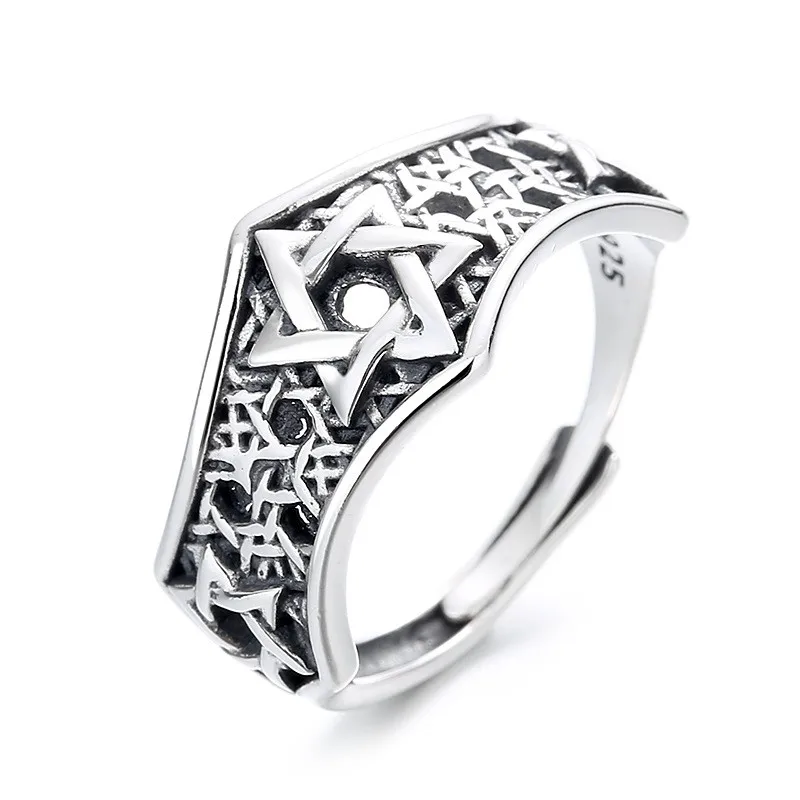 591FJ ZFSILVER Silver 925 Fashion Trendy Adjustable Retro Punk Luxury Design Creative Hollow Star Ring Men Women Wedding Jewelry
591FJ ZFSILVER Silver 925 Fashion Trendy Adjustable Retro Punk Luxury Design Creative Hollow Star Ring Men Women Wedding Jewelry