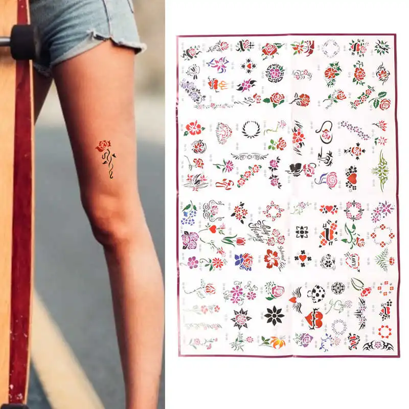 100pcs Temporary Tattoos Stencils Professional Reusable Glitter Tattoo Stencils Set for Face Body Makeup
100pcs Temporary Tattoos Stencils Professional Reusable Glitter Tattoo Stencils Set for Face Body Makeup