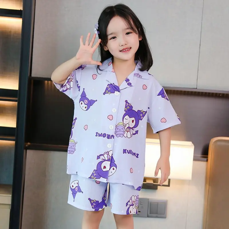 Sanrio Kawaii Cinnamoroll Kuromi Anime Summer Short Sleeve Shirt Pants Pajamas Cute My Melody Homewear Clothing Gifts for Girls
Sanrio Kawaii Cinnamoroll Kuromi Anime Summer Short Sleeve Shirt Pants Pajamas Cute My Melody Homewear Clothing Gifts for Girls