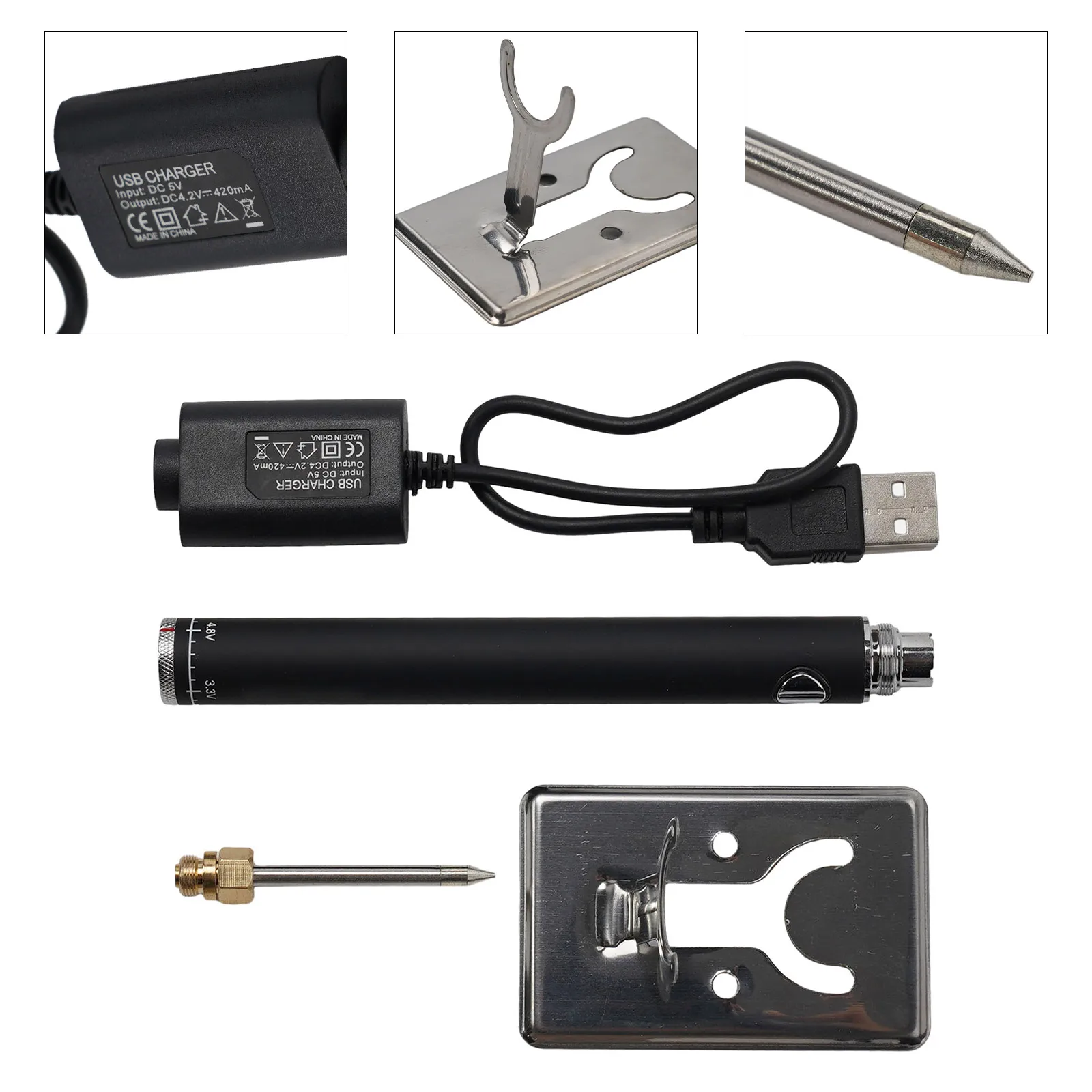 Tool Kit Iron Soldering Iron Two-way Adjustment Welding Wireless 3.3V-4.8V 510 Interface Electrical Accessories
Tool Kit Iron Soldering Iron Two-way Adjustment Welding Wireless 3.3V-4.8V 510 Interface Electrical Accessories
