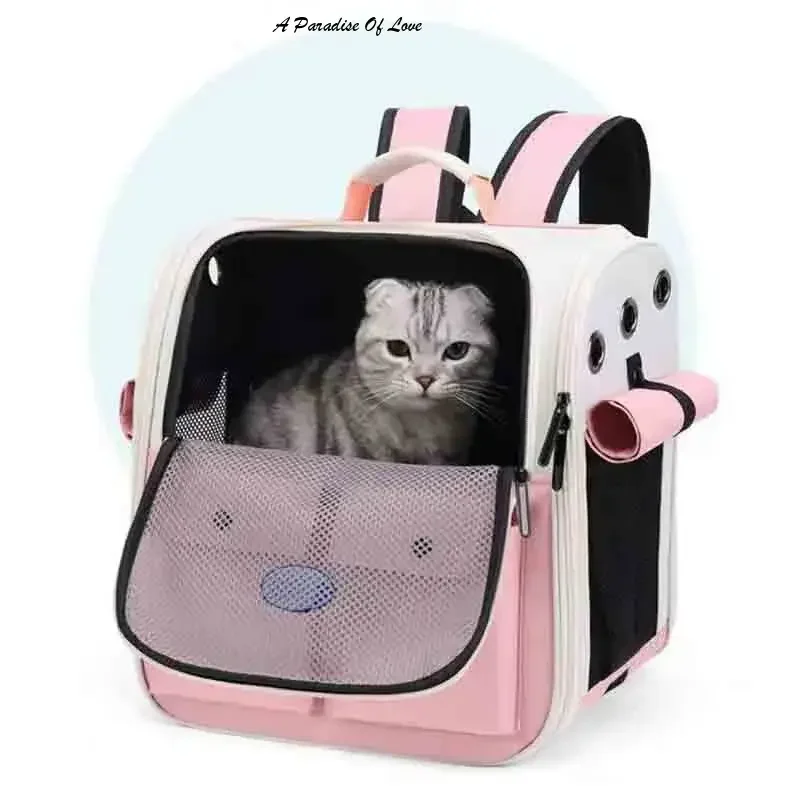 

Ventilation Large Capacity Carrier Adjustable Strap Pet Carrying Bag Foldable Cat Backpack For Outdoor Travel