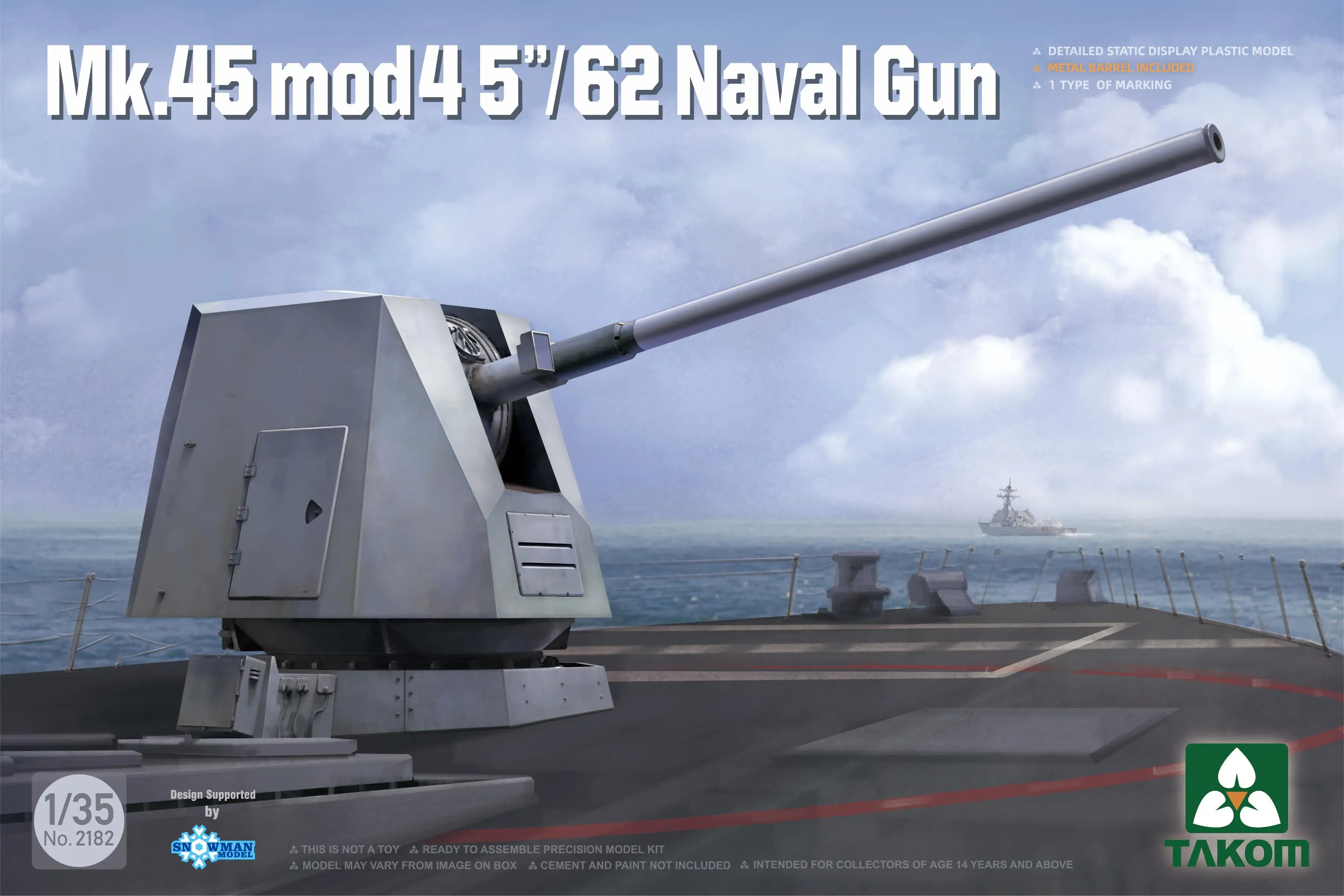 

TAKOM 2182 1/35 SCALE Mk45 mod4 5”/62 127mm Naval Gun Model Kit