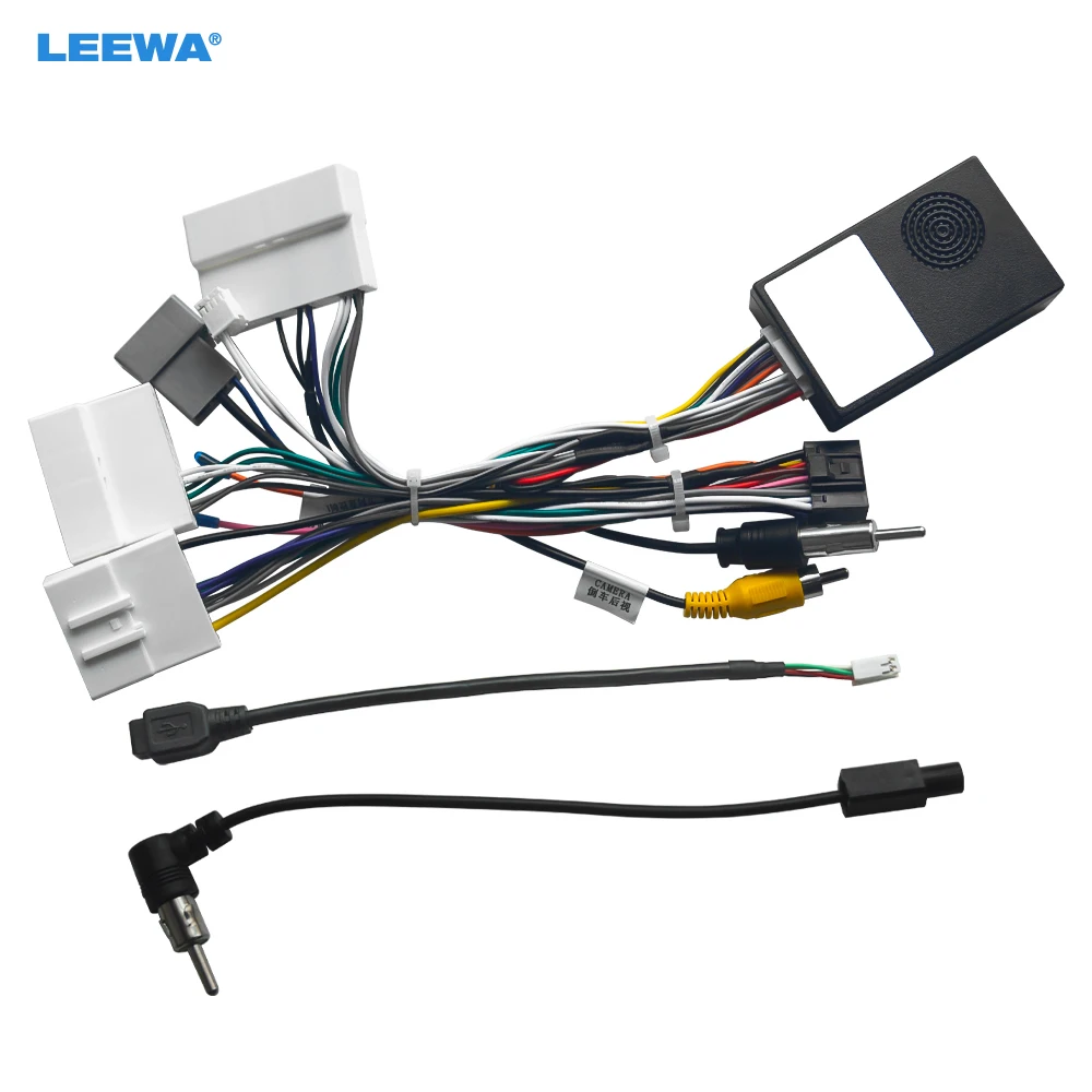 

LEEWA Car 16pin Power Cord Wiring Harness Adapter With Canbus For Nissan Sylphy 2020 Installation Head Unit #CA2619