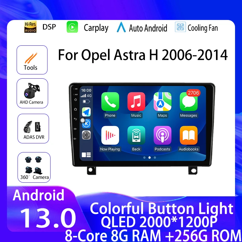Автомобильный радиоприемник 9 дюймов для Opel Astra H 2006-2014 Android 13 мультимедийный видеоплеер Навигация стерео GPS No 2din DVD беспроводной 4G
Автомобильный радиоприемник 9 дюймов для Opel Astra H 2006-2014 Android 13 мультимедийный видеоплеер Навигация стерео GPS No 2din DVD беспроводной 4G