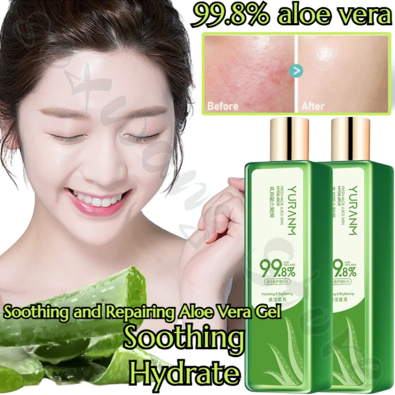 

99.8% Aloe Vera Essence Toner Moisturizing Shrinking Pores Soothing Repairing Redness and Acne Plant Extract Skin Care Products