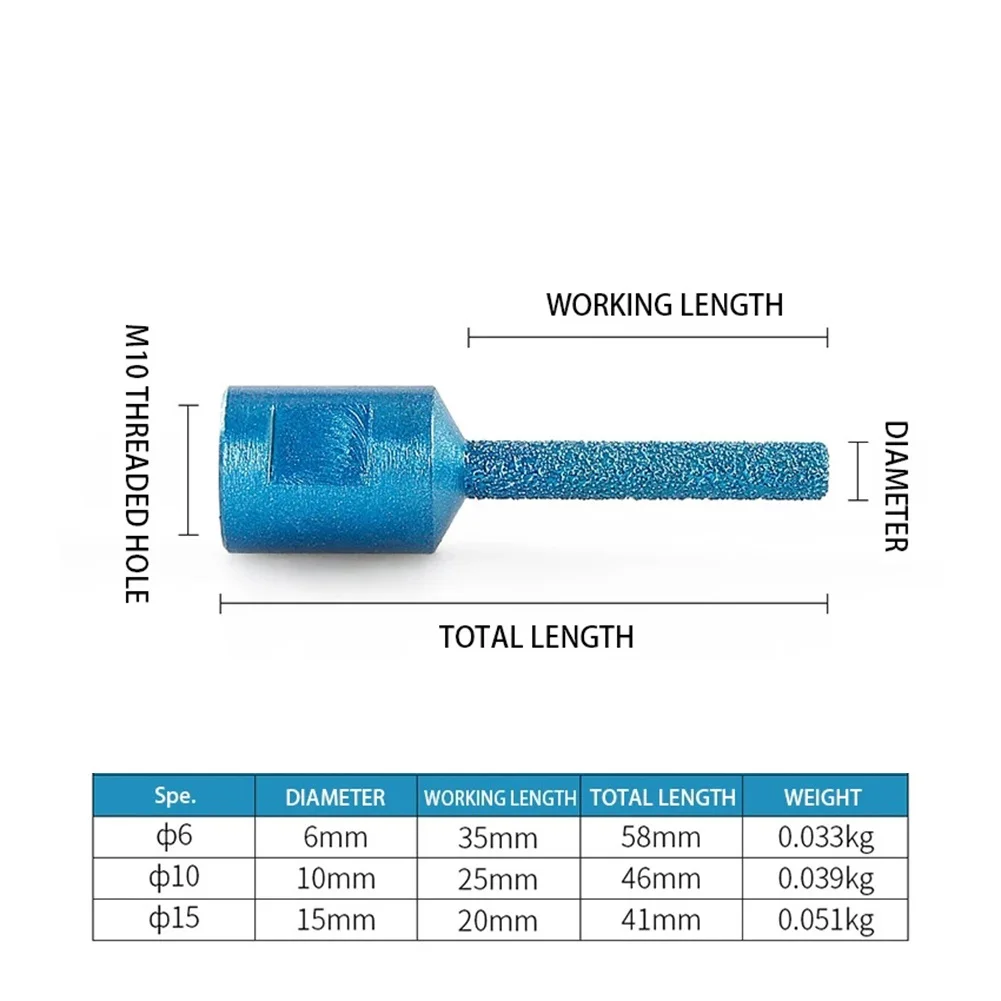Milling Cutter Precision Cutting and Grinding with 3PCS M10 Thread Vaccum Brazed Diamond Finger Milling Cutters
Milling Cutter Precision Cutting and Grinding with 3PCS M10 Thread Vaccum Brazed Diamond Finger Milling Cutters