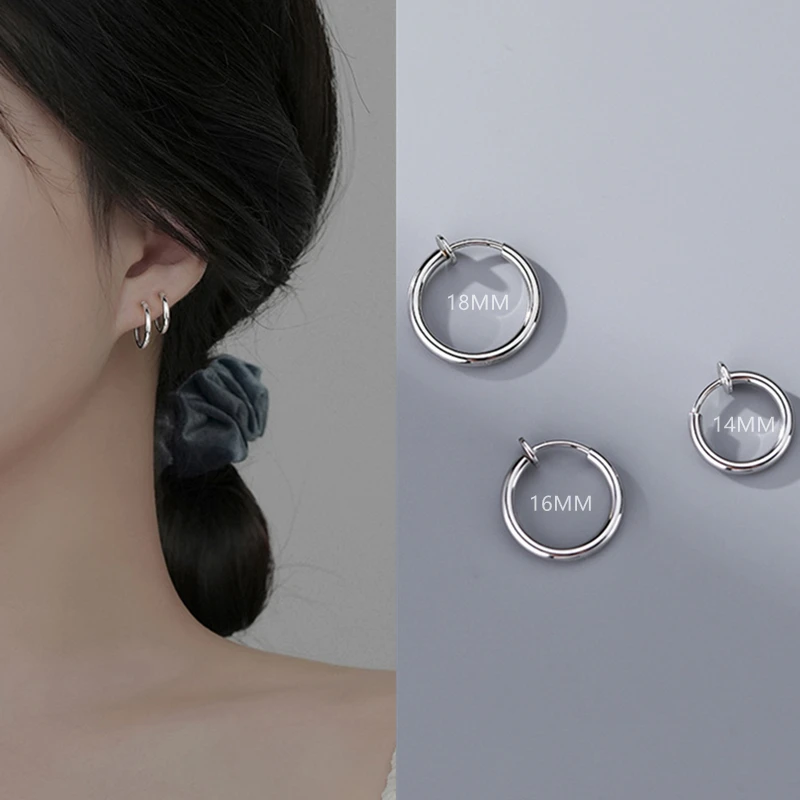 925 Sterling Silver Without Piercing Smooth Hoop Earrings for Women Simple Stealth Circle Clip Earrings Fashion Jewelry Gifts 
925 Sterling Silver Without Piercing Smooth Hoop Earrings for Women Simple Stealth Circle Clip Earrings Fashion Jewelry Gifts
