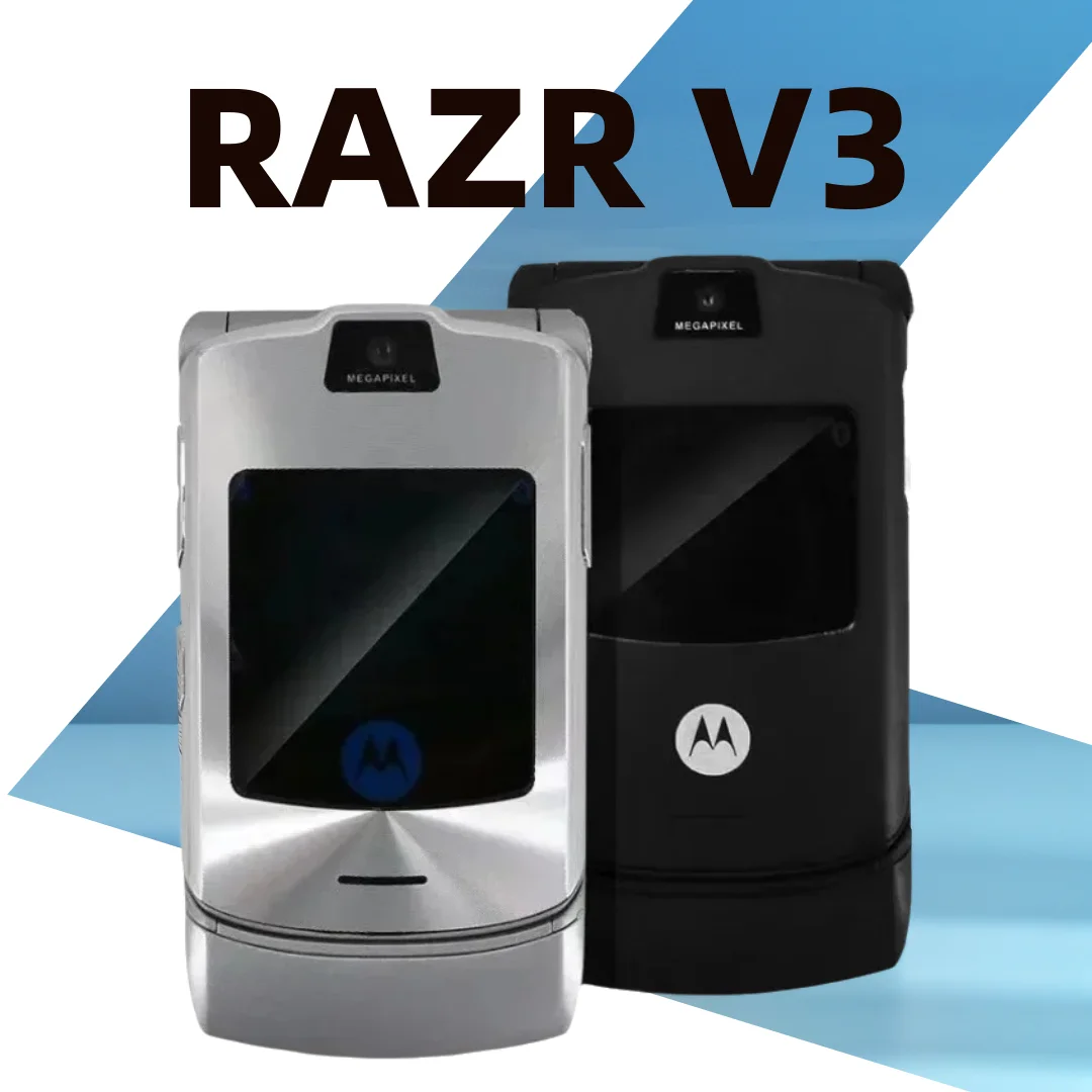 

MOTOROLA RAZR V3 Refurbished Unlocked Clamshell Bluetooth Mobile Cell Phone GSM 1.23 MP Camera 850/900/1800/1900 Good Quality