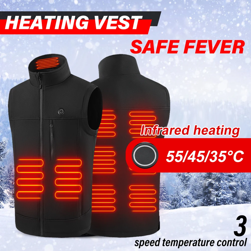 9 Areas Heated Vest For Men USB Powered 3 Gear Temperature Control Stand Collar Winter Warm Vest For Outdoor Hiking Camping
9 Areas Heated Vest For Men USB Powered 3 Gear Temperature Control Stand Collar Winter Warm Vest For Outdoor Hiking Camping