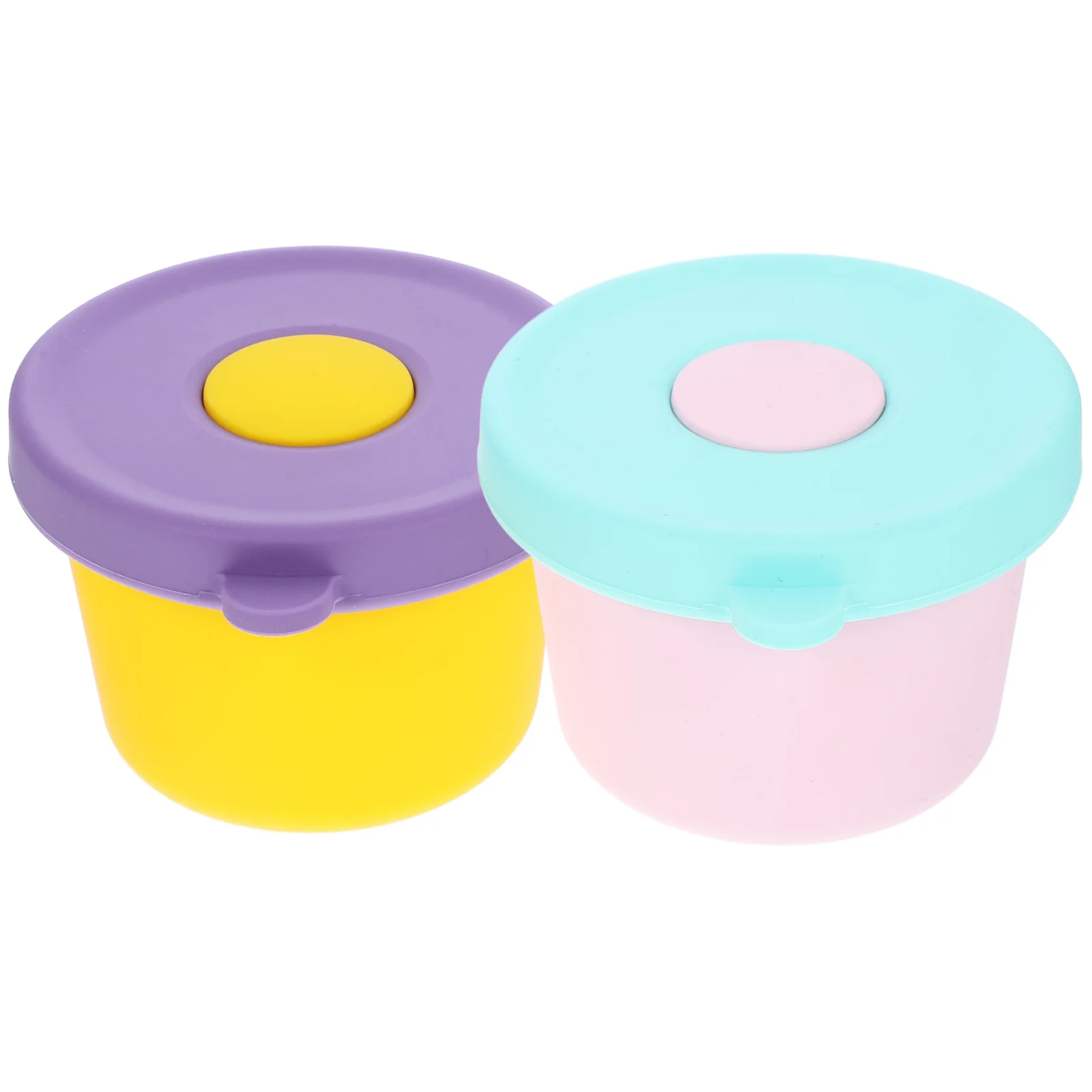 

2 Pcs Silicone Sauce Cup Dip Cups with Lids Containers Dressing Silica Gel Salad Small Travel