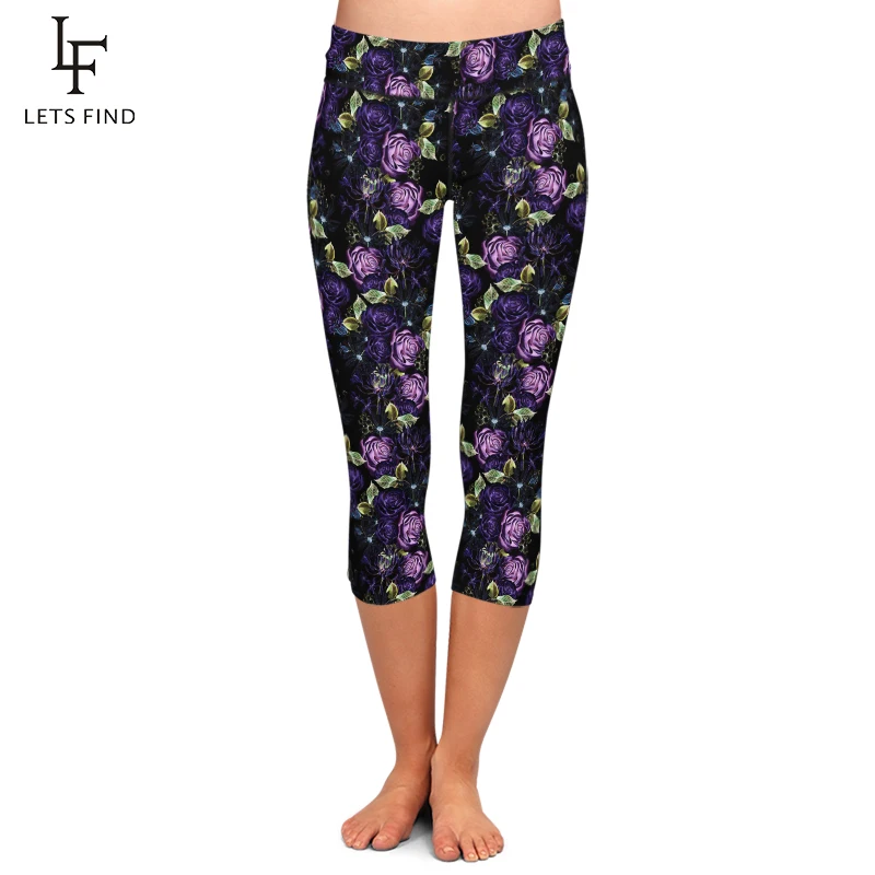 LETSFIND Summer Style Milk Silk Print Purple Rose Capri Leggings High Waist Stretch Slim Mid-Calf Leggings
LETSFIND Summer Style Milk Silk Print Purple Rose Capri Leggings High Waist Stretch Slim Mid-Calf Leggings