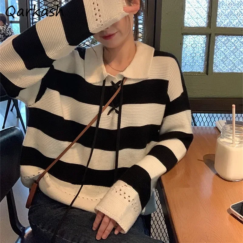 Striped Pullovers Women Knitted Sweaters Sweet Elegant Straight Autumn Japanese Style Lovely Fashion Clothes Students All-match
Striped Pullovers Women Knitted Sweaters Sweet Elegant Straight Autumn Japanese Style Lovely Fashion Clothes Students All-match