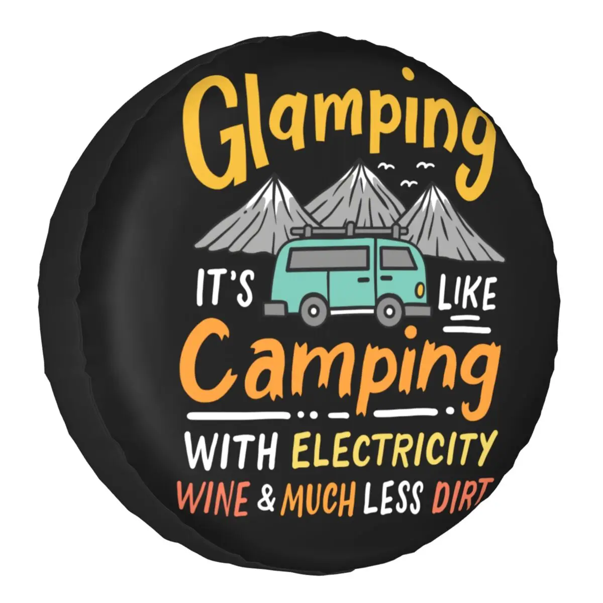 

Glamping Glamper Spare Tire Cover for Jeep Hiking Camping SUV RV Trailer Car Wheel Protectors Accessories 14" 15" 16" 17" Inch