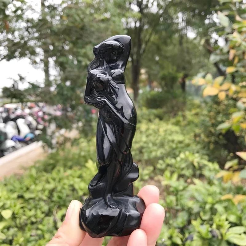 12.5cm Natural Black Obsidian Crystal Model Body Carving Goddess Statue Healing Reiki Gemstone Crafts For Gift 1pcs
12.5cm Natural Black Obsidian Crystal Model Body Carving Goddess Statue Healing Reiki Gemstone Crafts For Gift 1pcs